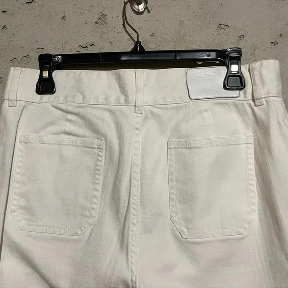 Lauren Ralph Lauren White Wide Leg Jeans Pants Sz 8 High Waisted Button Fly - Picture 6 of 13